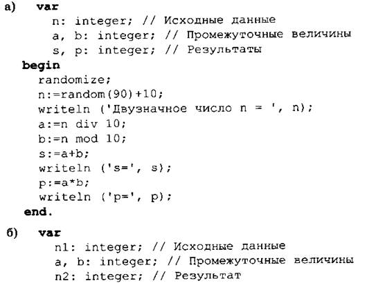 Программирование линейных алгоритмов 8 класс босова